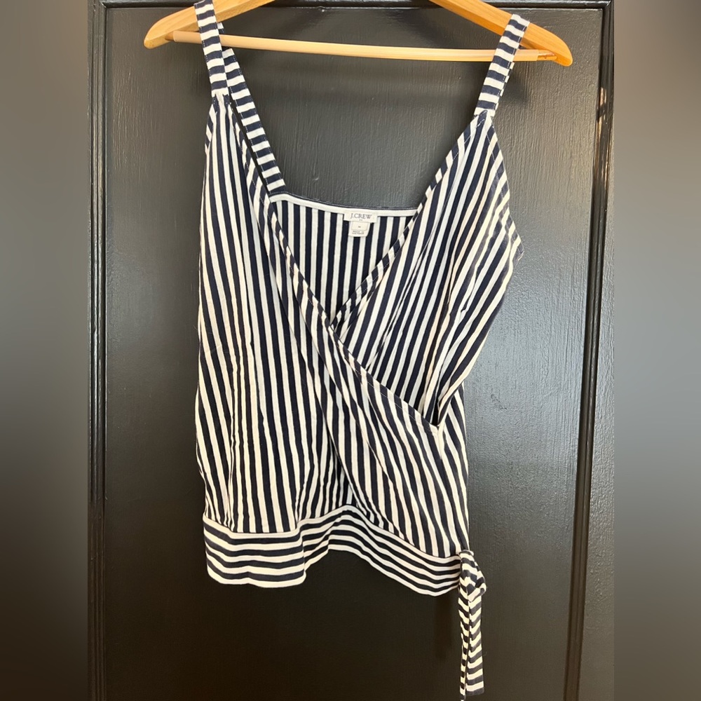 J Crew Navy/White Stripped Tank with tie detail, Never Worn, NWOT